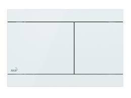 Alcaplast Przycisk sterujący do systemów podtynkowych FLAT (stal nierdzewna-biały połysk) FUN-WHITE