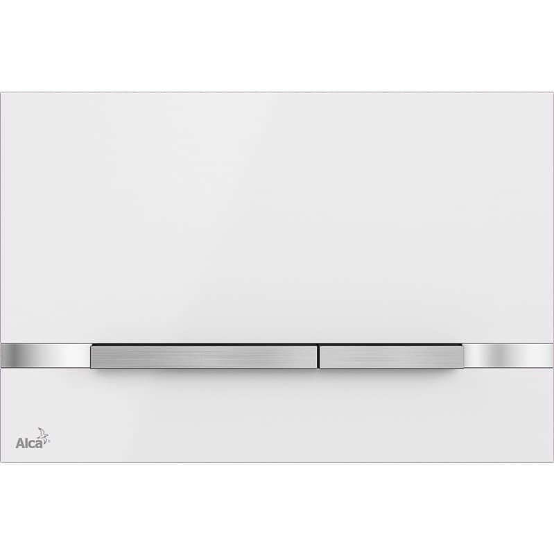 Alcaplast Przycisk sterujący do systemów podtynkowych FLAT (stal nierdzewna-biały połysk) STRIPE-WHITE