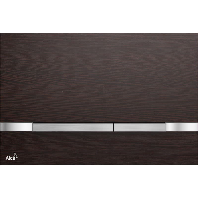 Alcaplast Przycisk sterujący do systemów podtynkowych Flat Wood (stal nierdzewna-dekor drewno) STRIPE WENGE