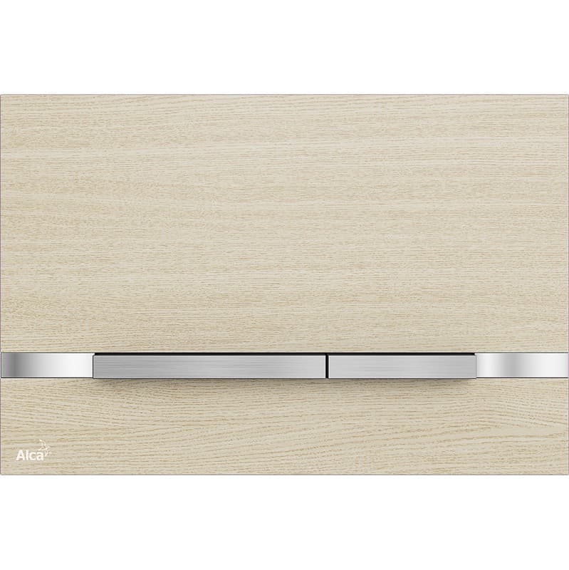 Alcaplast Przycisk sterujący do systemów podtynkowych FLAT WOOD (stal nierdzewna-dekor drewno)STRIPE-OAK WHITE 