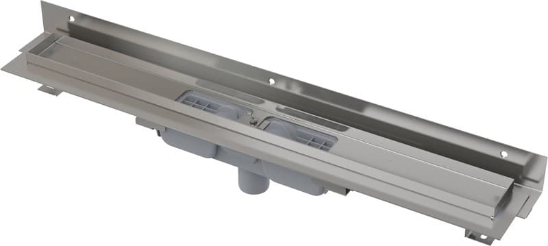 ALCAPLAST Odpływ podłogowy z obramowaniem do rusztu i nastawnym kołnierzem do ściany, odpływ pionowy Flexible Low APZ1104-550