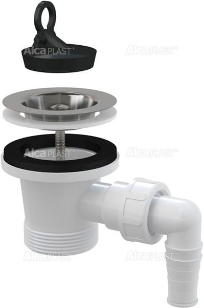 Alcaplast Spust zlewozmywaka 6/4"z przyłączem i z nierdzewnym sitkiem DN70, A33