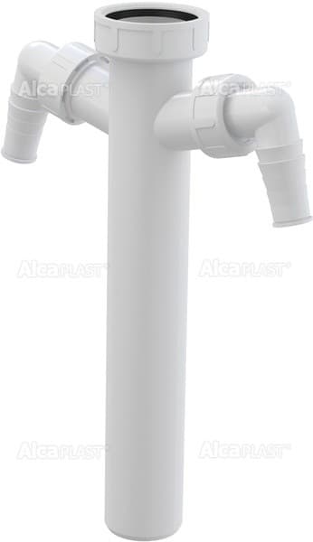 Alcaplast Rura do syfonu zlewozmywaka z nakrętką 6/4" z dwoma przyłączami, A44M-DN40