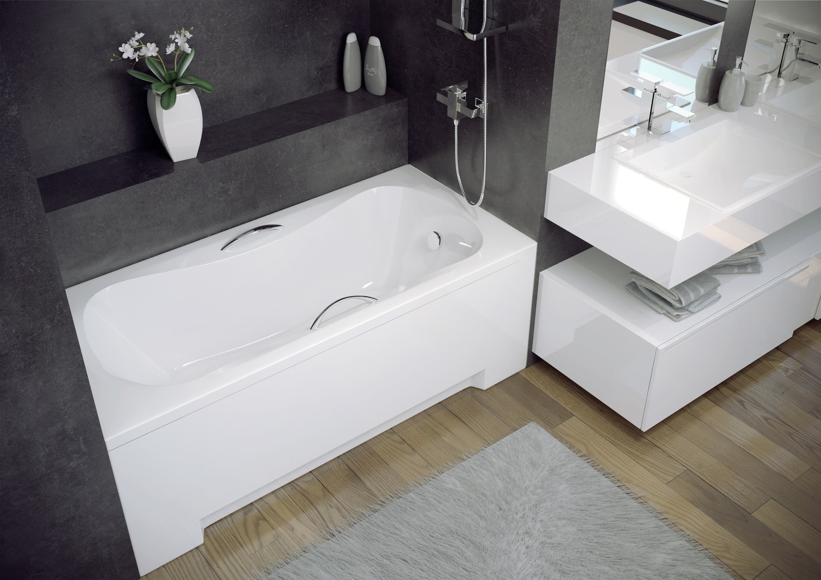 Besco Aria Plus wanna prostokątna z uchwytami 160x70