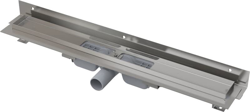 ALCAPLAST Odpływ podłogowy z obramowaniem do perforowanego rusztu i nastawnym kołnierzem do ściany Flexible Low APZ104-950