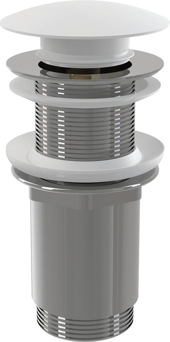 Alcaplast Spust umywalki click/clack 5/4" metalowy bez przelewu, duży korek, do umywalek szklanych i z tworzywa, BIAŁY, A395B