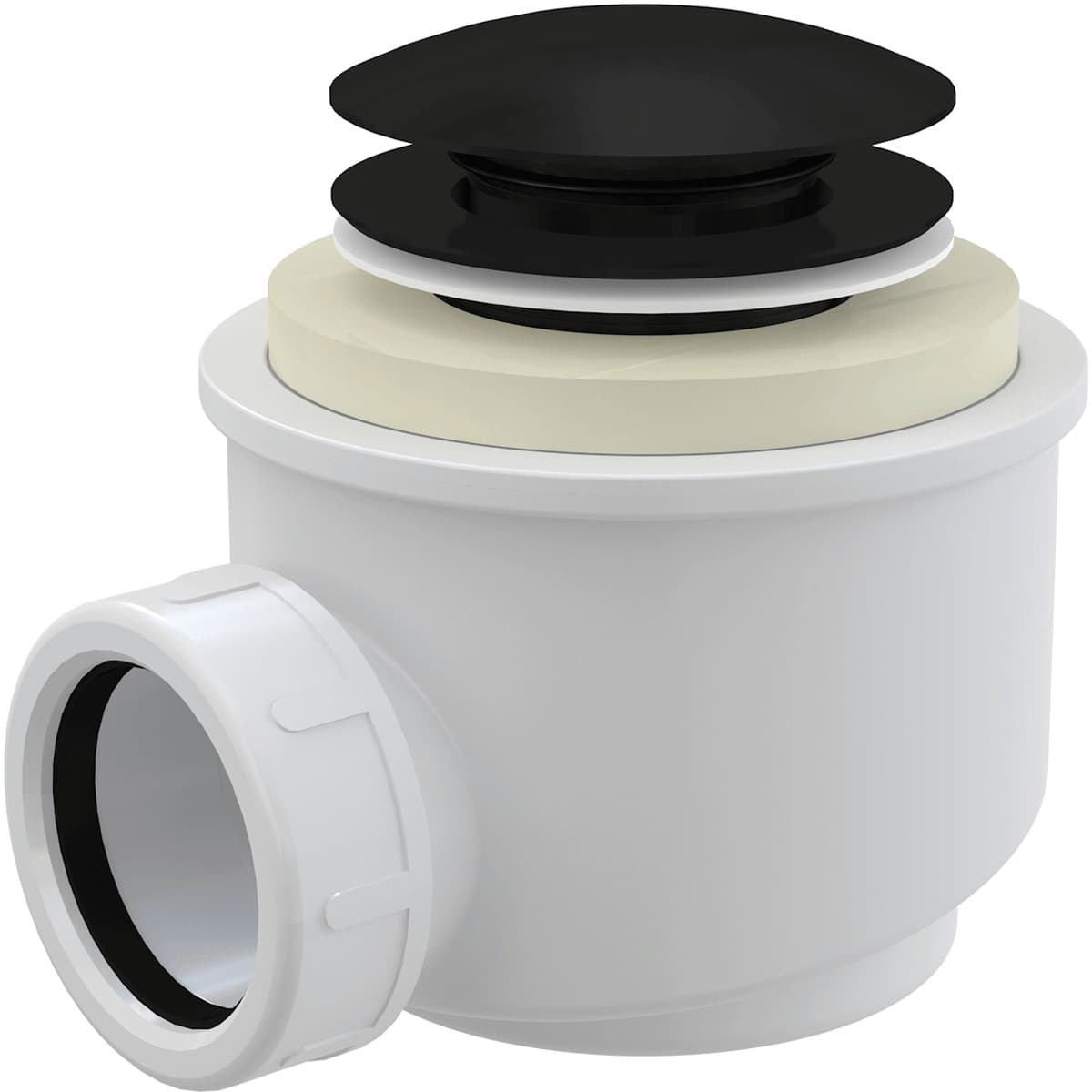 Alcaplast Syfon brodzikowy click/clack, czarny-mat, A465BLACK-50