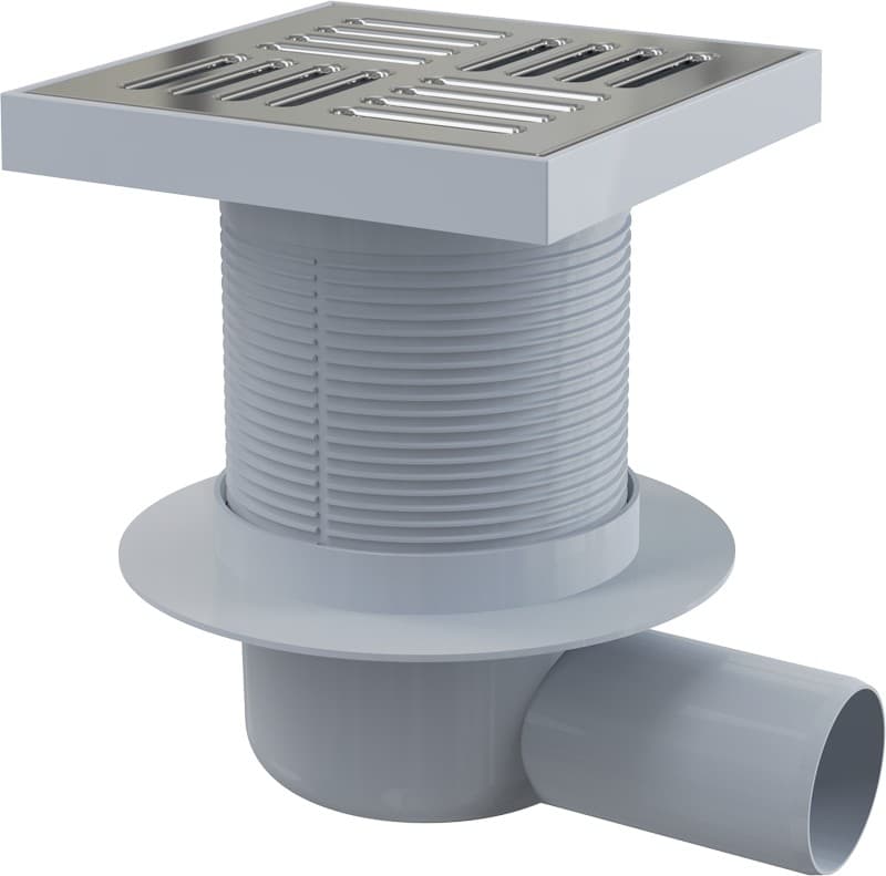 Alcaplast Kratka ściekowa 150x150/50 mm, odpływ boczny, kratka nierdzewna, syfon mokry, APV5411