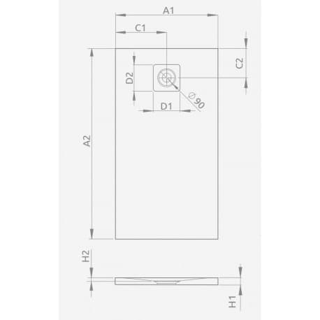 Radaway Brodzik prostokątny Radaway KYNTOS F 120x90 CEMENTO HKF12090-74