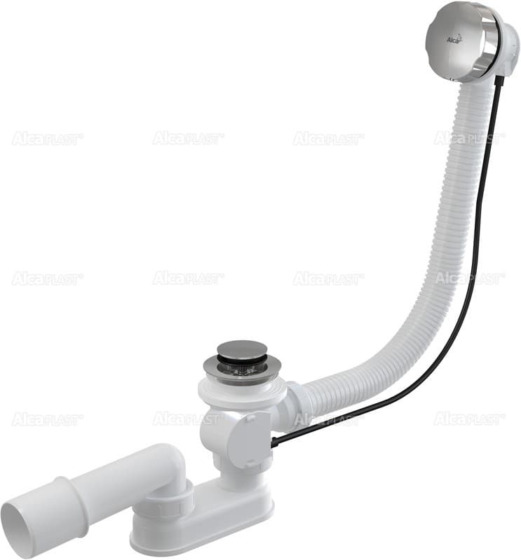 Alcaplast Syfon wannowy, korek automatyczny, metal (długość 80 cm), A55K-80