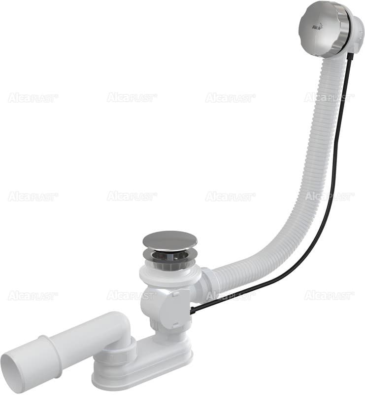 Alcaplast Syfon wannowy, korek automatyczny, metal (długość 80 cm), A55KM-80