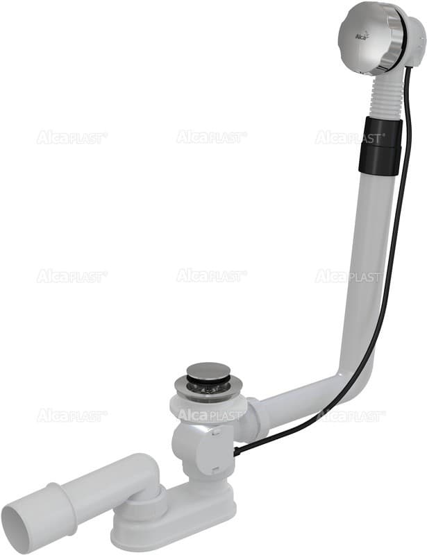 Alcaplast Syfon wannowy, korek automatyczny, metal, A550K