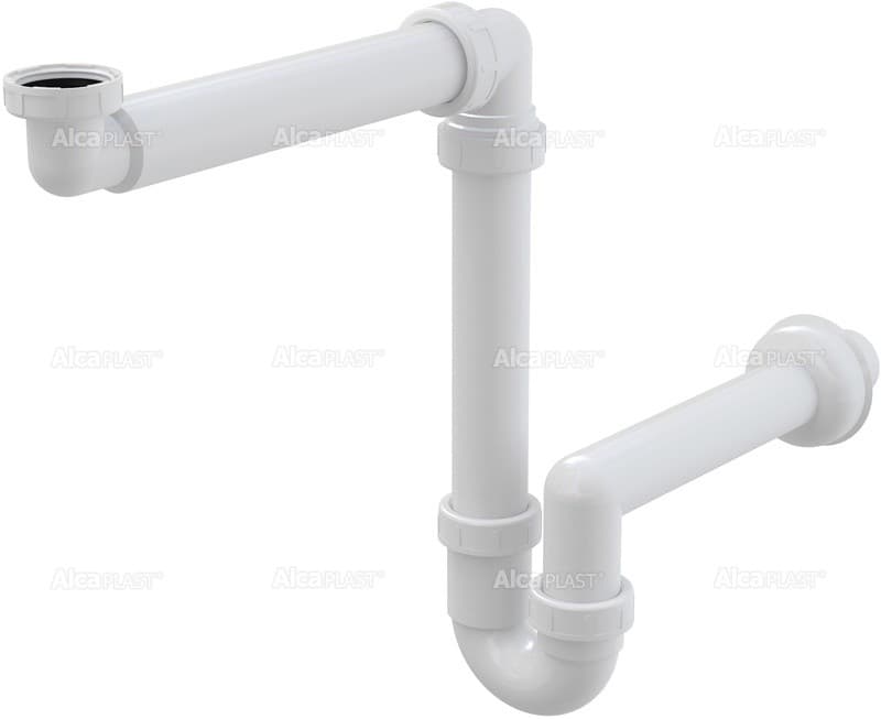 Alcaplast Syfon umywakowy oszczędzający miejsce DN40 z nakrętką 5/4", A434