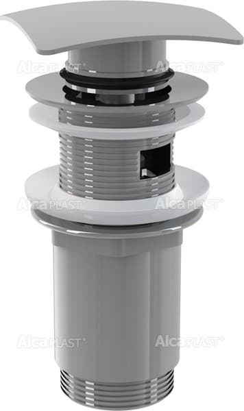 Alcaplast Spust umywalki click/clack 5/4" metalowy z przelewem, duży kwadratowy korek, A393