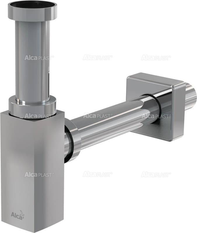 Alcaplast Półsyfon umywalkowy DN32 DESIGN metalowy, kwadratowy, A401