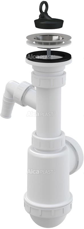 Alcaplast Syfon zlewozmywaka sitko nierdzewne DN70 z przyłączem, A441P-DN50/40